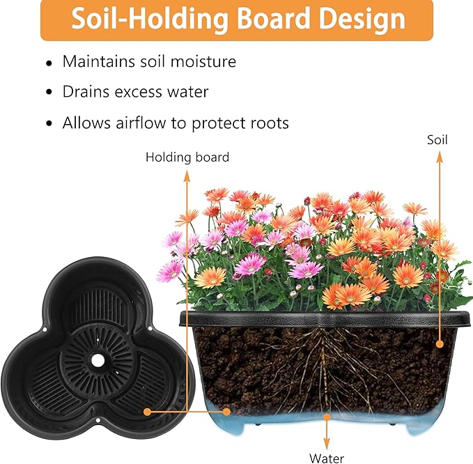 VECELO 5 Tier Vertical Garden Planter, Self Watering Stackable Planters - Image 4