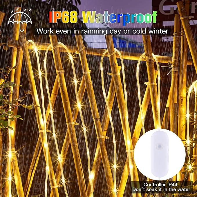 164Ft Rope Lights Outdoor, 500 LEDs 18 Colors Changing String Lights Plug in - Image 3