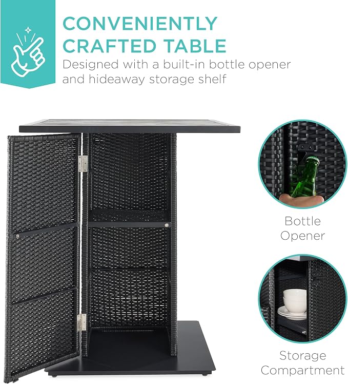 Best Choice Products 5-Piece Outdoor Wicker Bar Table Set - Image 2