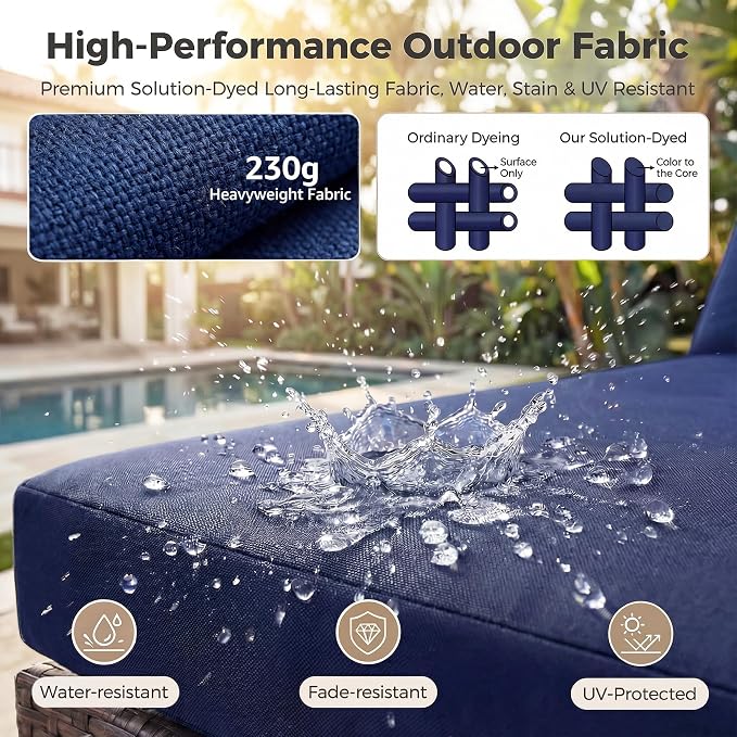 NICESOUL Large Size 9 Pcs Outdoor Patio Sectional Sofa Set - Image 9