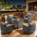 Belord 5 Pieces Wicker Patio Furniture Set: 4 Outdoor Swivel Glider Rocker by Belord