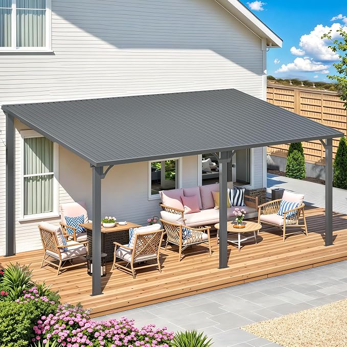 AECOJOY 16' x 10' Outdoor Hardtop Gazebo Pergola - Image 6