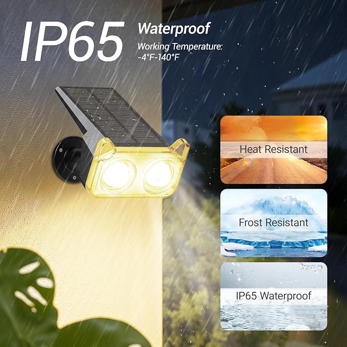 WdtPro Solar Lights Outdoor Waterproof, Solar Spot Lights Outdoor - Image 3
