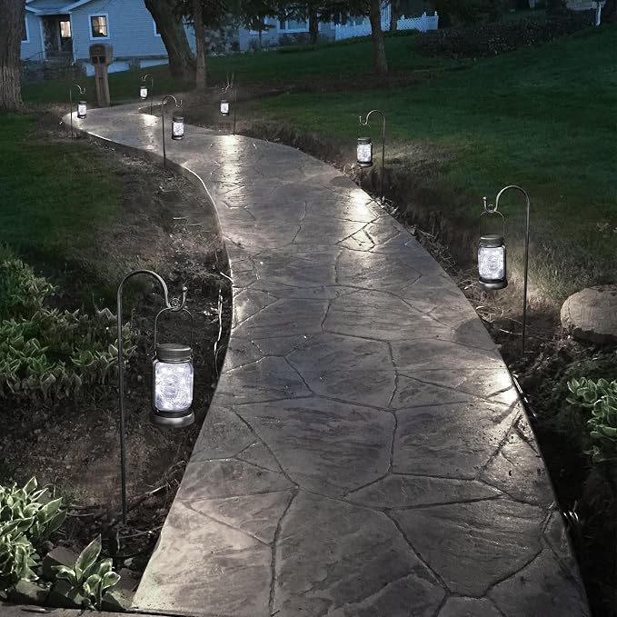 Mlambert Cool White 4 Pack Solar Hanging Mason Jar Lights - Image 7