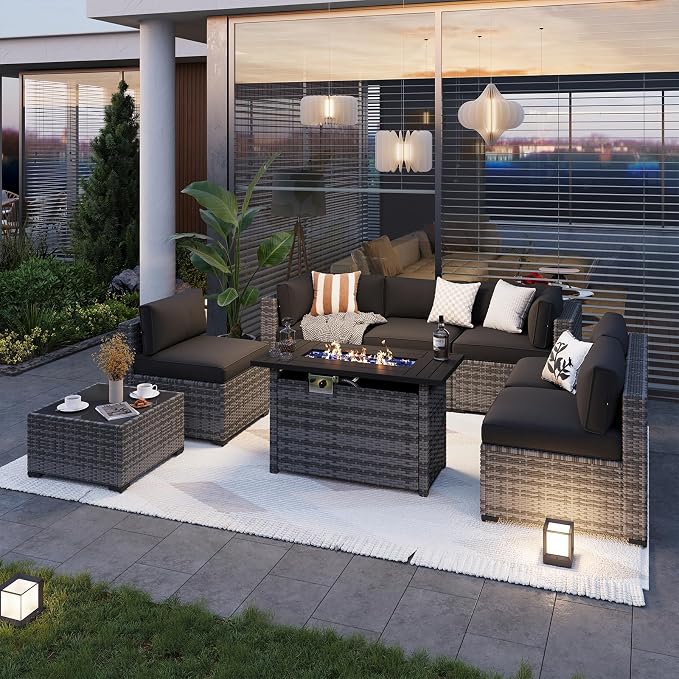 Aoxun Patio Furniture Sets, 8-Piece Outdoor Patio Furniture - Image 2