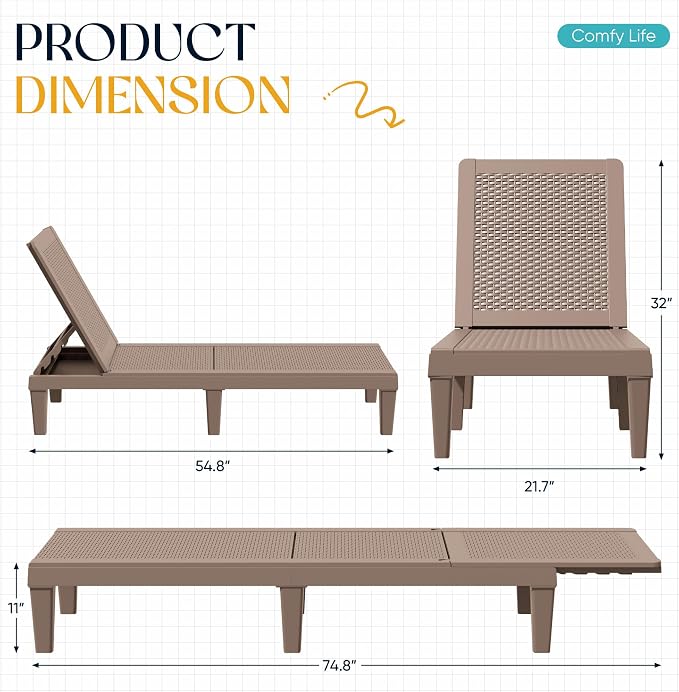 Greesum Outdoor Chaise Lounge Chairs Set of 2 - Image 2