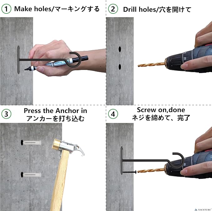 NACETURE Ceiling Hooks Heavy Duty 2 Pack - Image 4
