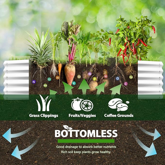 A ANLEOLIFE 6X2X1.5 ft Galvanized Raised Garden Beds Outdoor, Oval Round Metal - Image 4