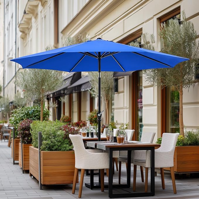 OLIXIS 9ft Patio Umbrella with Tilt and Crank Button & 8 Sturdy Ribs Waterproof - Image 7