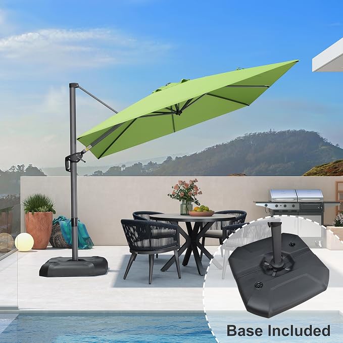 PURPLE LEAF 9 Feet Square Cantilever Umbrella Patio Umbrella - Image 2