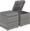 RELAX4LIFE Wicker Outdoor Storage Ottoman by RELAX4LIFE