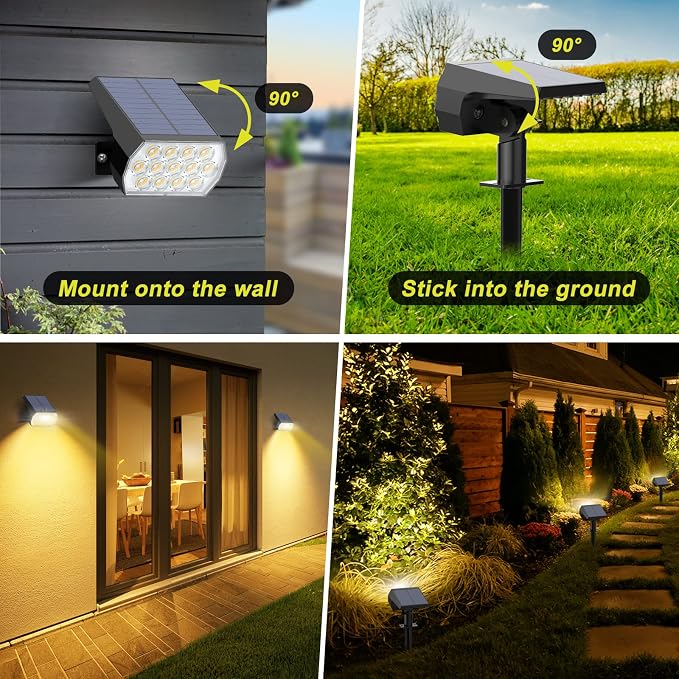 Solar Spot Lights Outdoor 8 Pack, IP65 Waterproof Solar Landscape Spotlights - Image 4
