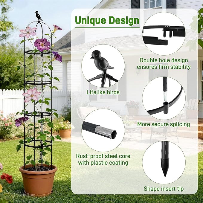 2 Pack Trellis for Climbing Planting Outdoor, 6ft Plant Trellis-Rustproof Metal - Image 3