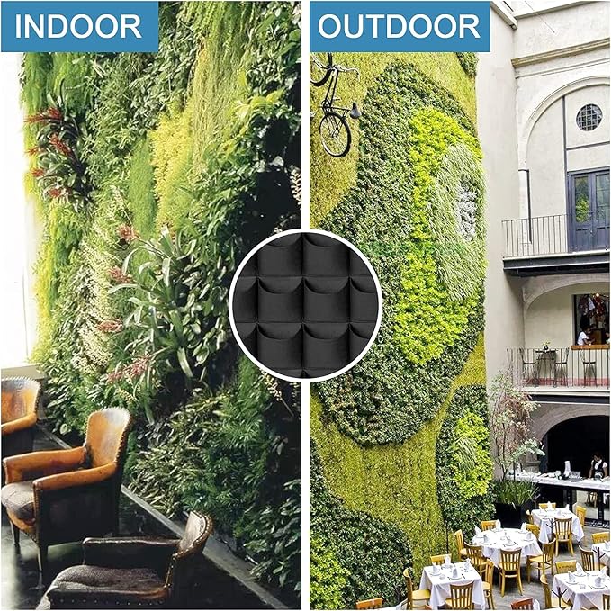 90 Pockets Hanging Planter Bags, Hanging Vertical Wall Mounted Plant Planting - Image 7