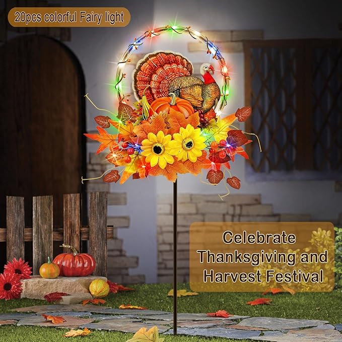 Solar Thanksgiving Turkey Outdoor Decor - Image 7