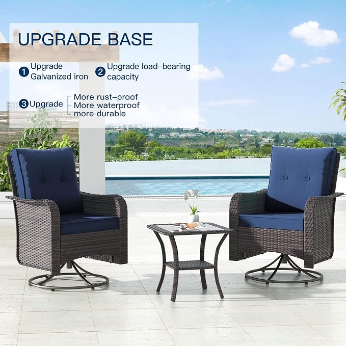 Kullavik 13 Pieces Outdoor Patio Furniture Set, PE Wicker Rattan Sectional Sofa - Image 7