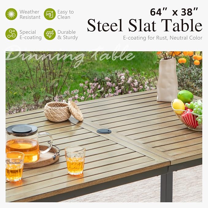 Sophia & William Patio Dining Set 7 Pieces, 6 Quick Dry Textilene Chairs and - Image 4
