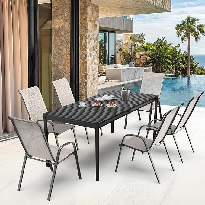 VINGLI Patio Chairs Set of 2 – Stackable Outdoor Dining Chairs - Image 9