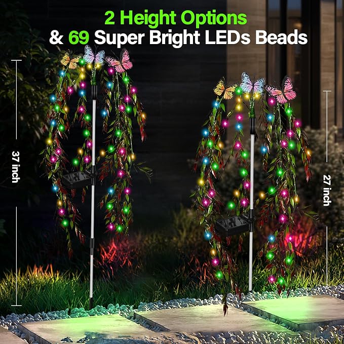 Solar Garden Lights Outdoor Decorative Waterproof, 69LED Swaying Tree Solar - Image 5