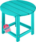 LZRS Round Adirondack Patio Side Table End Table, Outdoor Side Tables by LZRSPET