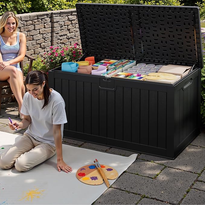 JUMMICO 250 Gallon Outdoor Resin Deck Box - Image 6