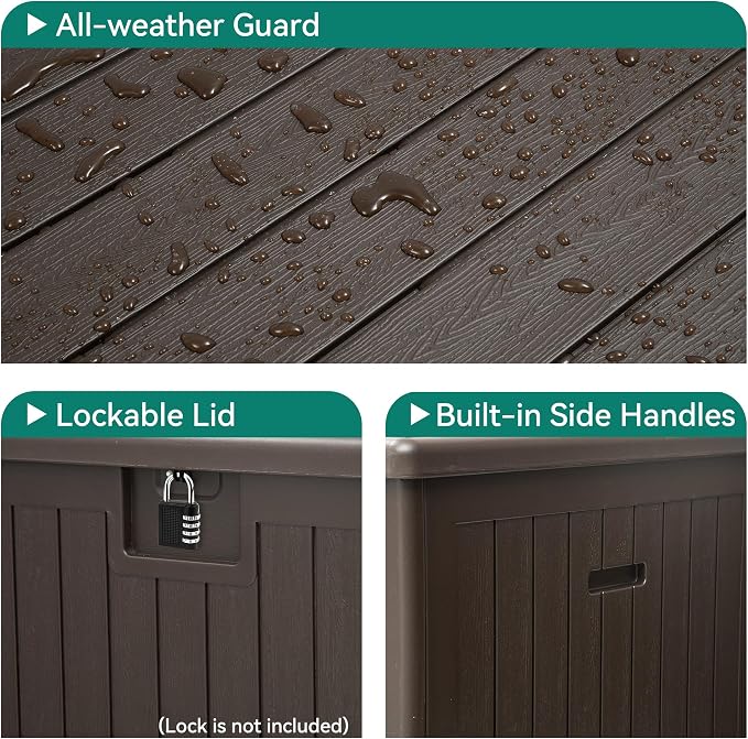 YITAHOME XXL 230 Gallon Large Deck Box, Outdoor Storage - Image 7