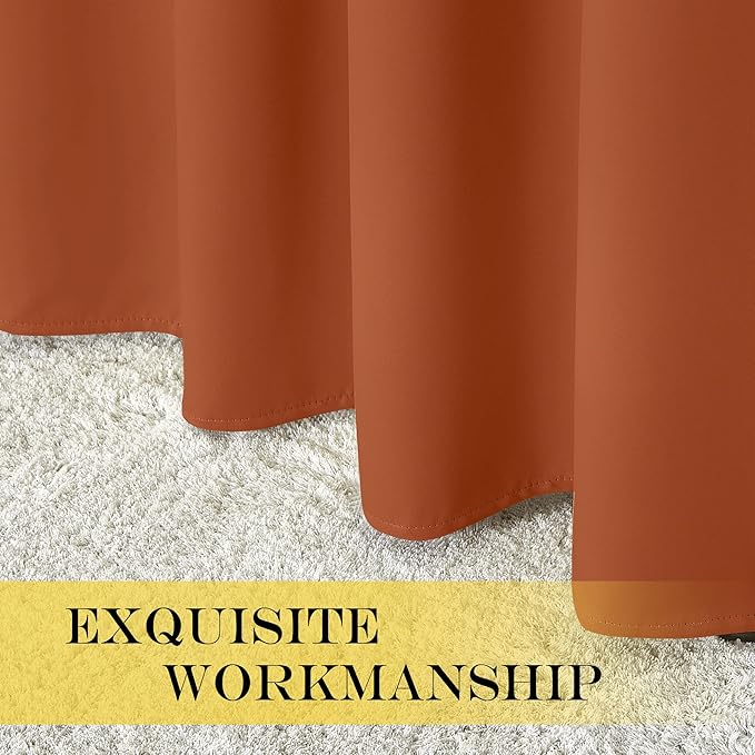 NICETOWN Burnt Orange Sliding Glass Door Curtain - Image 6