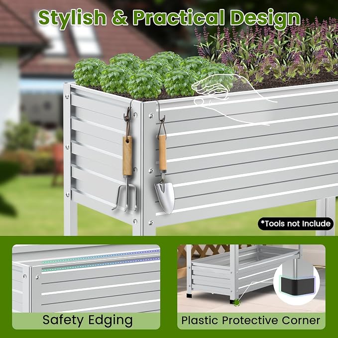 2-Tier Galvanized Raised Garden Bed - Image 7