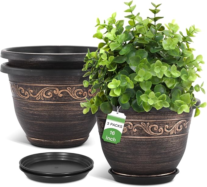 Plastic-Plant-Flower-Planters-16 Inch by Pottiffe