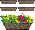 4 Pack 24" Railing Planter Window Box Deck Balcony Rail Planter Black Metal by EIMQUVW