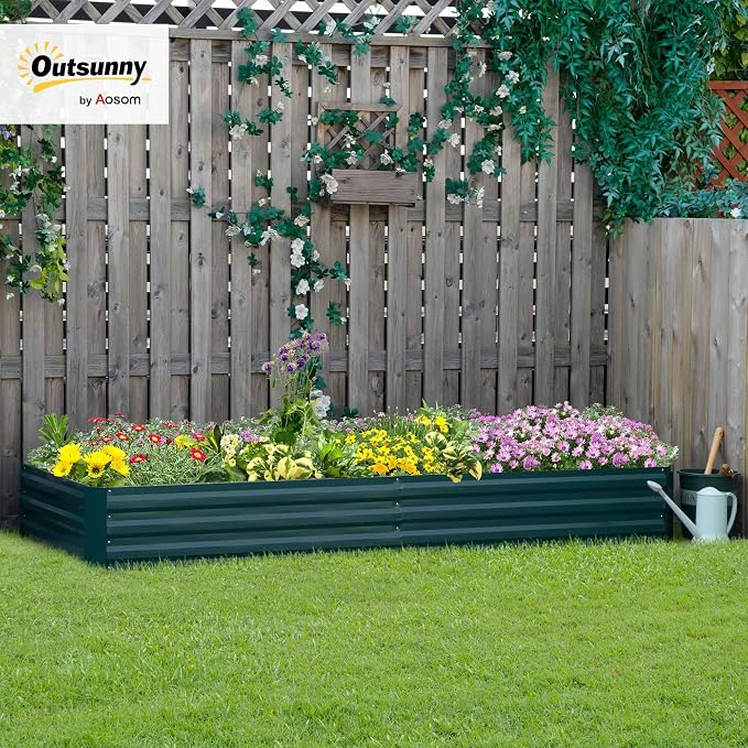 Outsunny Galvanized Raised Garden Bed, - Image 2