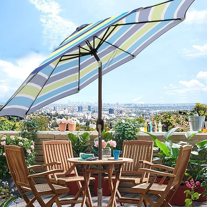 Blissun 9' Outdoor Patio Umbrella, Outdoor Table Umbrella, Yard Umbrella - Image 5