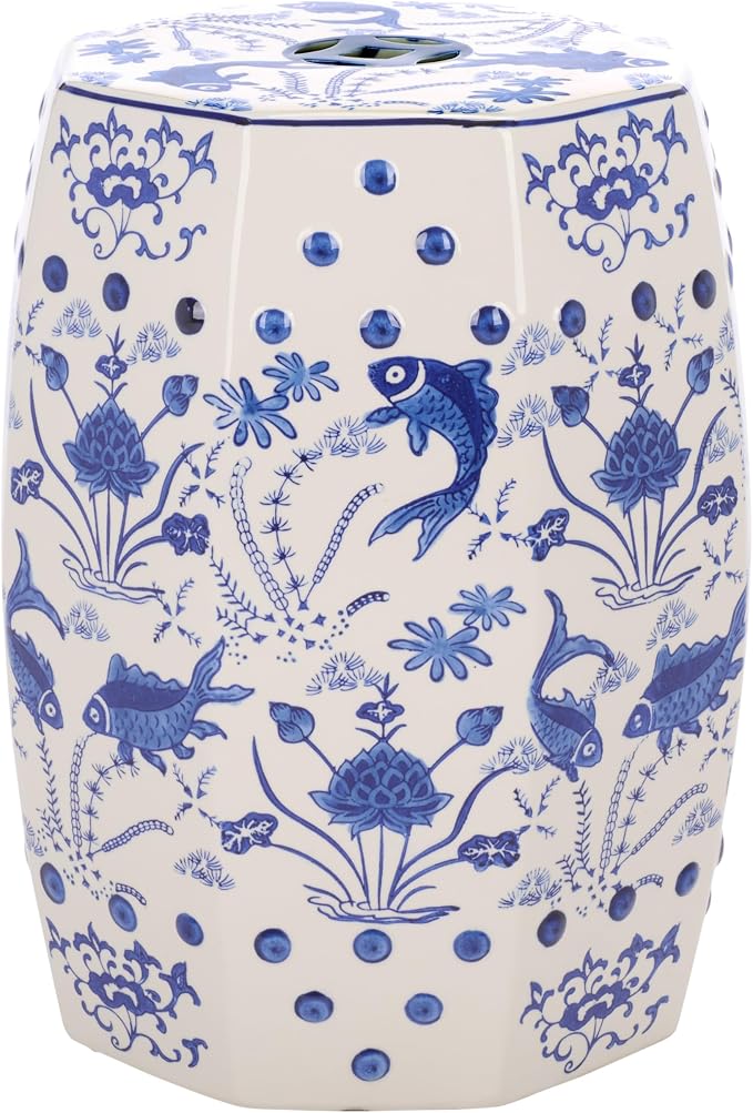 Safavieh Castle Gardens Collection Glazed Ceramic Blue Cloud 9 Chinoiserie - Image 3