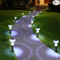 Solar Lights Outdoor Pathway Waterproof 8 Pack Cold White LED Acrylic Mushroom by Priddop