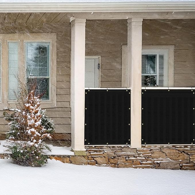 UPGRADE Privacy Fence Screen 8'x43' Black Outdoor 90% Visibility Blockage 170 - Image 7