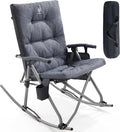 EVER ADVANCED Oversized Folding Rocking Camping Chair, Padded Portable Rocker by EVERADVANCED