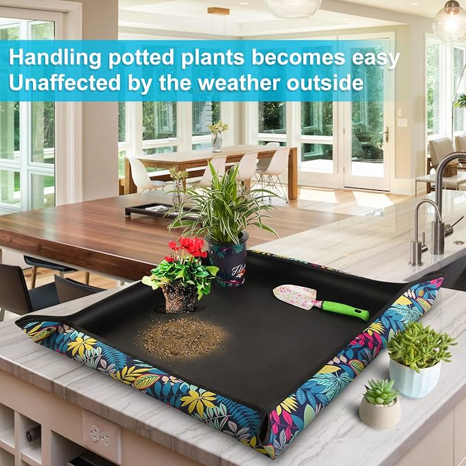 Repotting Mat for Plant Transplanting and Mess Control 29.5"x 29.5" Oxford - Image 3