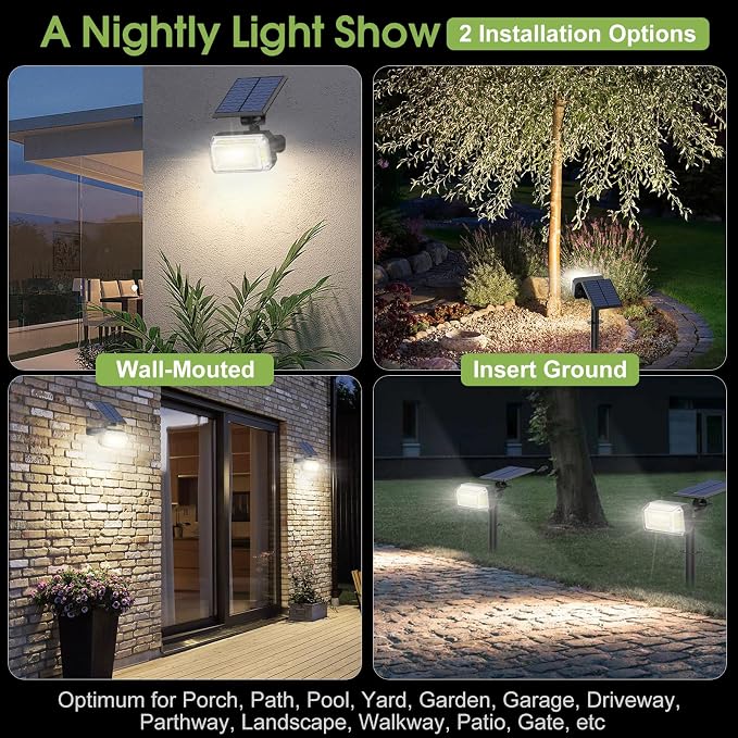 102 LED Solar Spot Lights Outdoor Waterproof IP65, Adjustable Landscape - Image 6