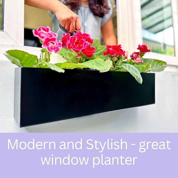LaLaGreen Wall Planters for Outdoor Carbon Steel Black Metal Hanging Flower Pot - Image 4