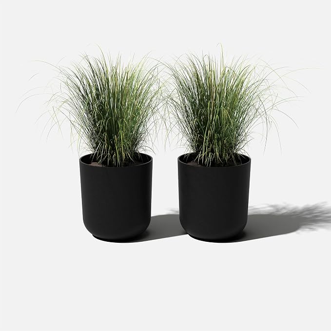 Veradek Round Black Plastic Planter Pots - Image 8