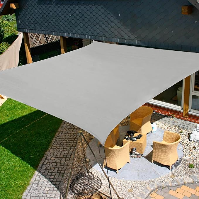 KANAGAWA Sun Shade Sail 10'x10' Gray Square UV Block Canopy Awning Shelter by KANAGAWA