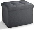 LINMAGCO Small Storage Ottoman Stool Foot Rest Stool Under Desk Stool Short by LINMAGCO