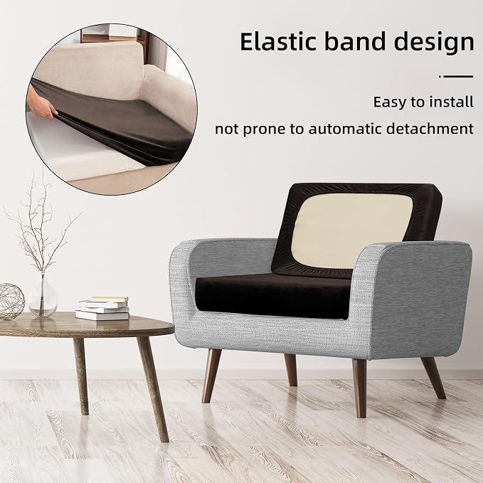 8Pcs Stretch Velvet Patio Cushion Cover, - Image 5