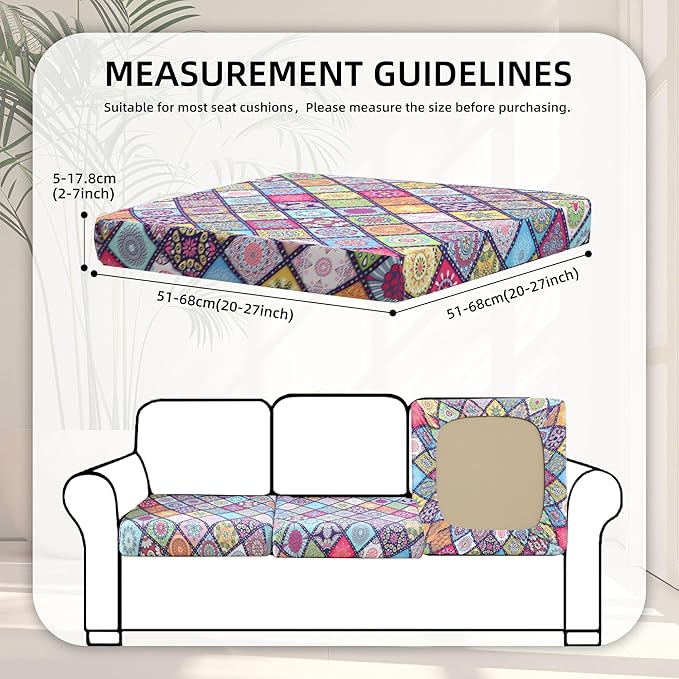 8Pcs Stretch Patio Cushion Covers, Outdoor Couch Covers Replacement, Outdoor - Image 2