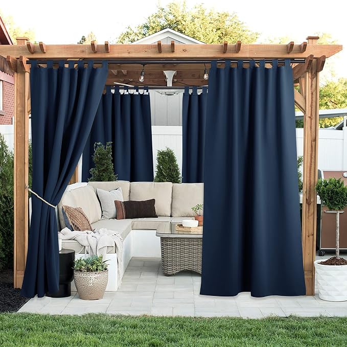 NICETOWN 2 Panels Exterior Blackout Outdoor Curtainss - Image 2