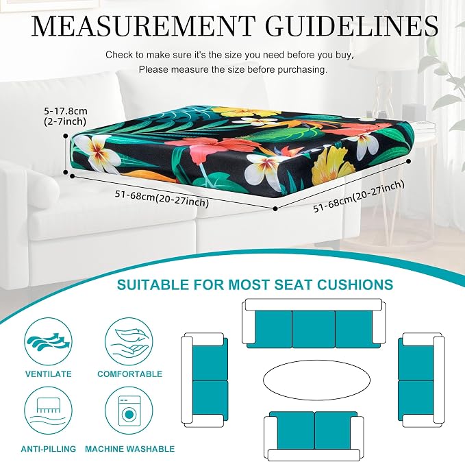 12 Pcs Stretch Patio Cushion Covers, Outdoor Couch Covers Replacement, Outdoor - Image 2