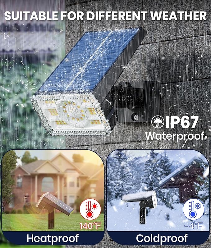 Solar Spotlights Outdoor Waterproof IP67, 4 Pack Adjustable Wall&Ground Solar - Image 4