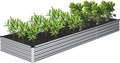 12x4x1FT Galvanized Raised Garden Bed Kit, Vegetable Boxes-Rectangle Metal by DIIYIV