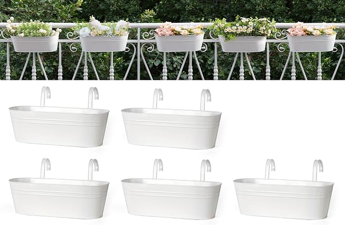 Dahey 5 Pcs Metal Iron Hanging Flower Pots by Dahey