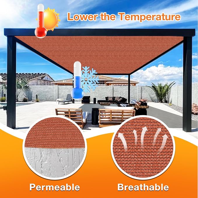 Artpuch 90% Sun Shade Cloth, 6 x 24 FT Pergola Shade Cover Canopy - Image 4